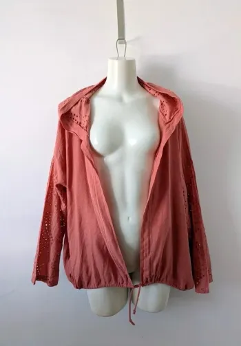 Veste brodée en lin et coton à capuche - Culture Sud - taille unique