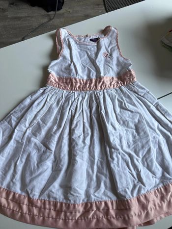 Jolie Robe blanche et rose sergent major 7 ans