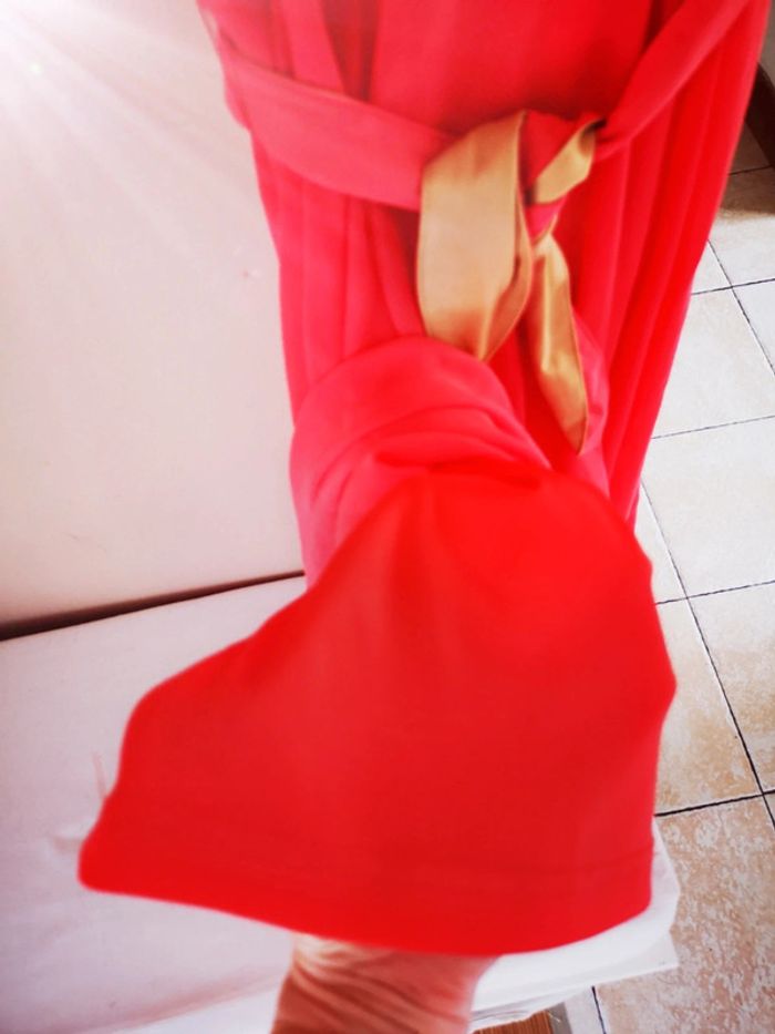 Robe corail avec ceinture - photo numéro 5