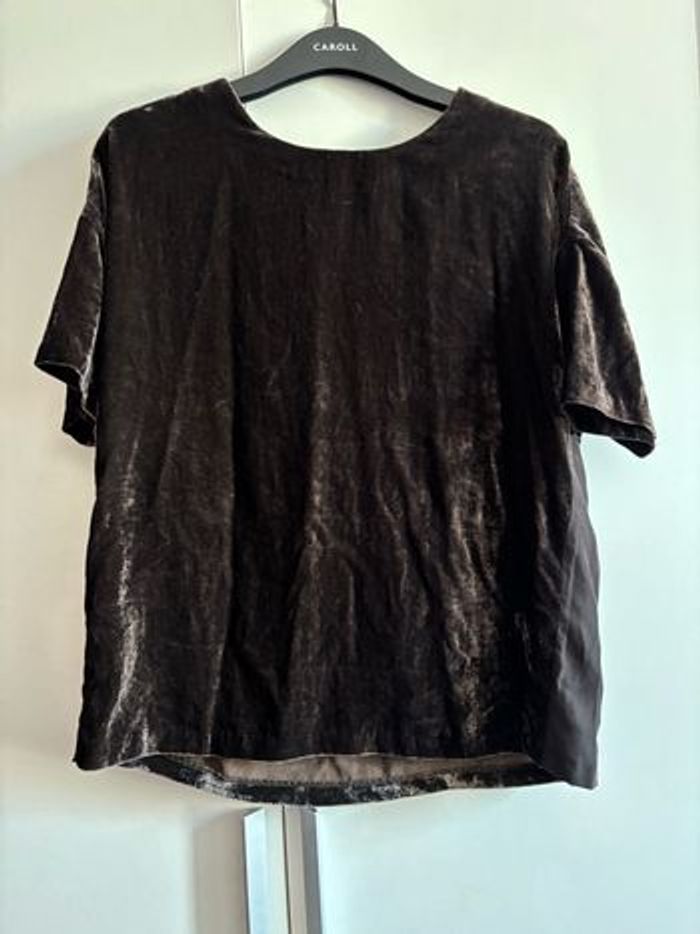 Blouse kaki velours - photo numéro 3