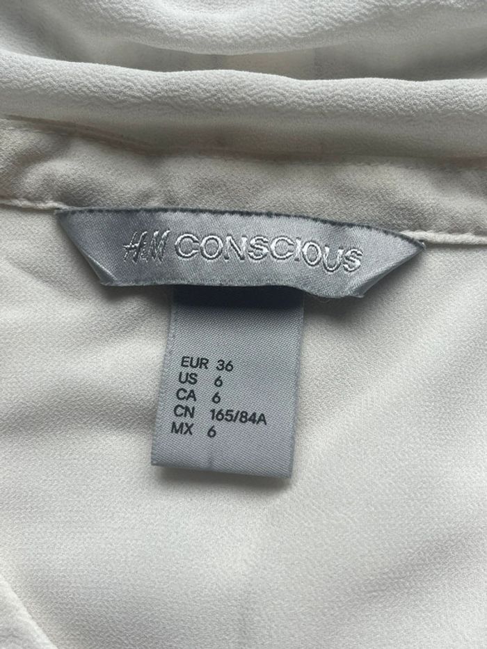 Blouse col en v écrue H&M S comme neuve - photo numéro 6