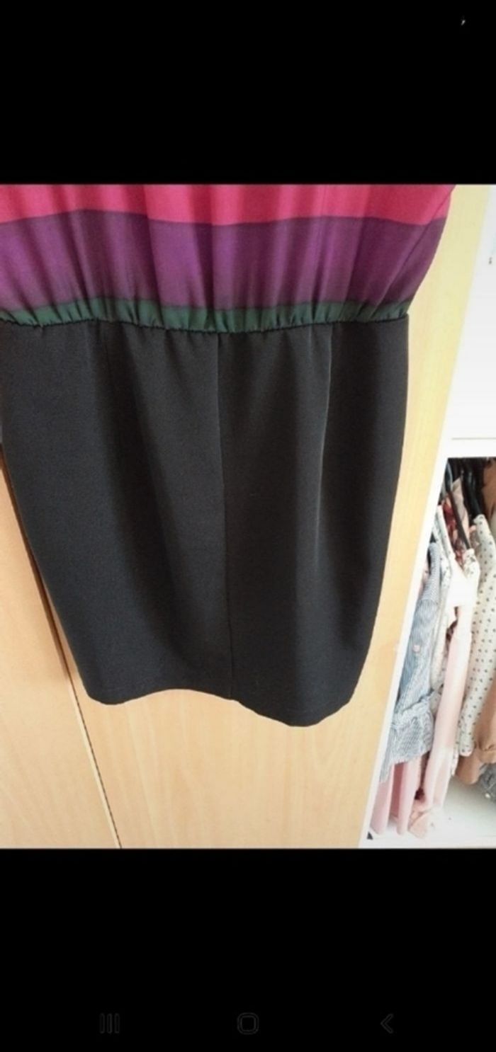 Belle robe desigual t 36 noire multicolore - photo numéro 9