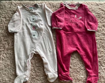 Lot de 2 pyjamas en velours une pièce Obaïbi et Sergent Major 6 mois