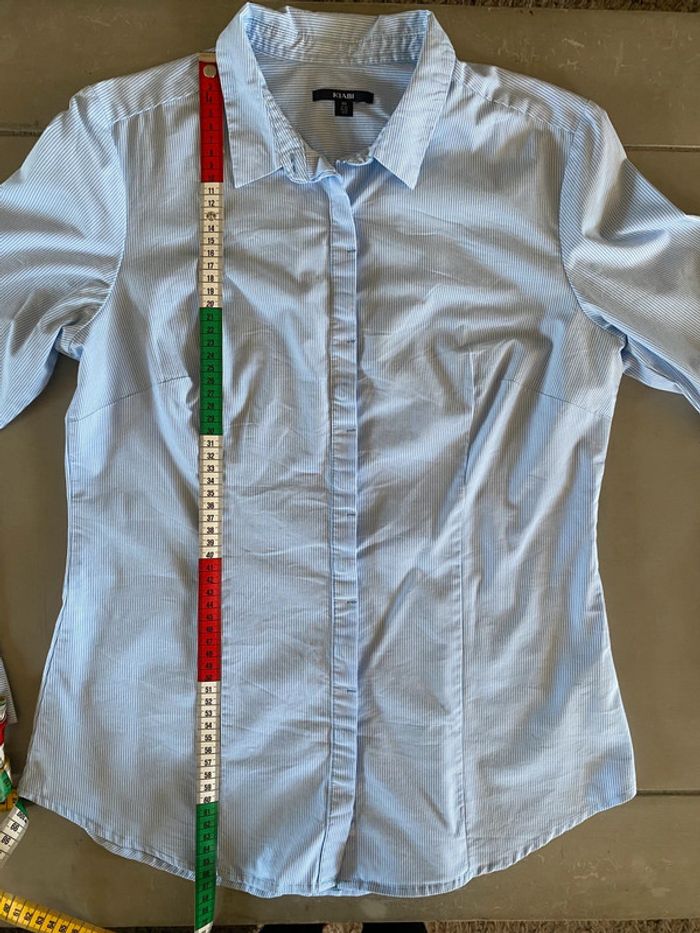 Chemise Kiabi blanche et bleue à rayures taille 40 - photo numéro 8