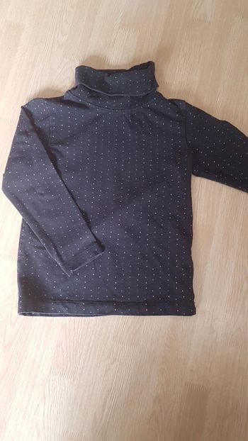 Sous pull noir à petits pois colorés 4 ans