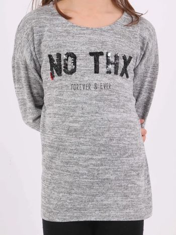 Pull gris à sequins