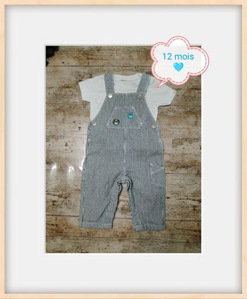 Jolie salopette jeans garçon 12 mois
