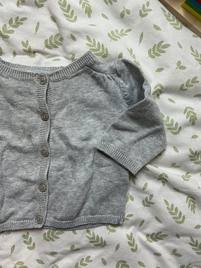 gilet léger gris avec paillettes vertbaudet 3 mois - photo numéro 3