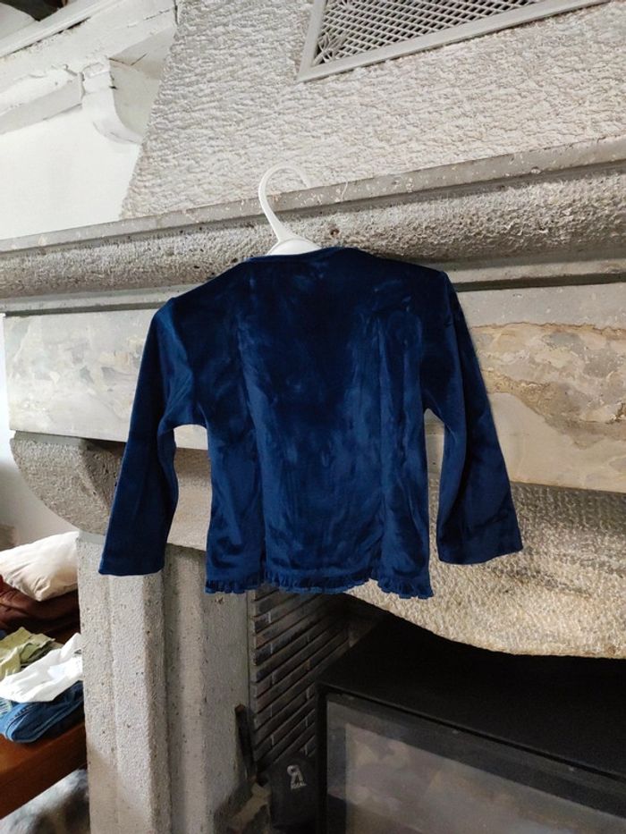 Pull bleu effet velour - photo numéro 2