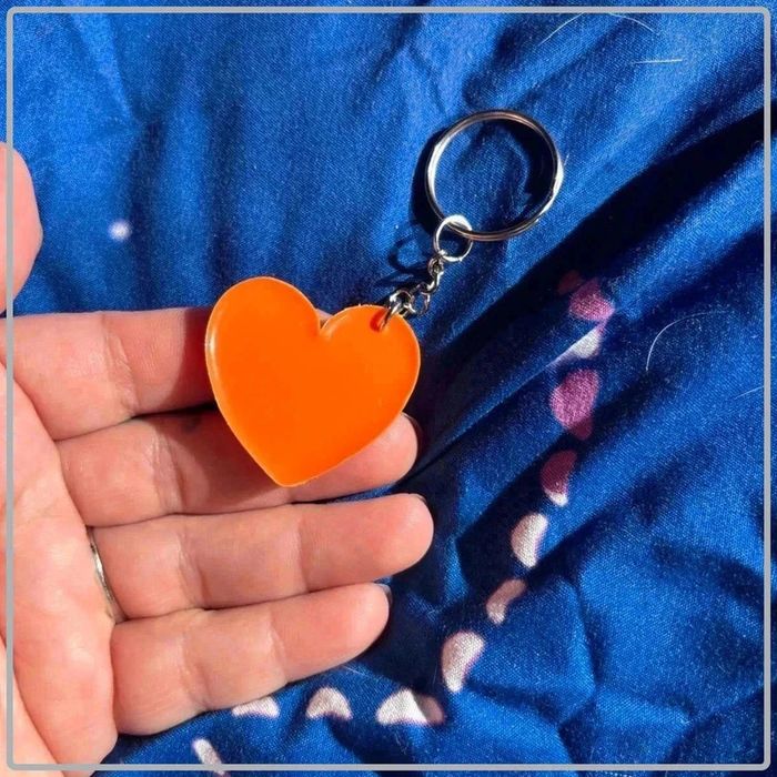 Porte clef cœur orange - photo numéro 2