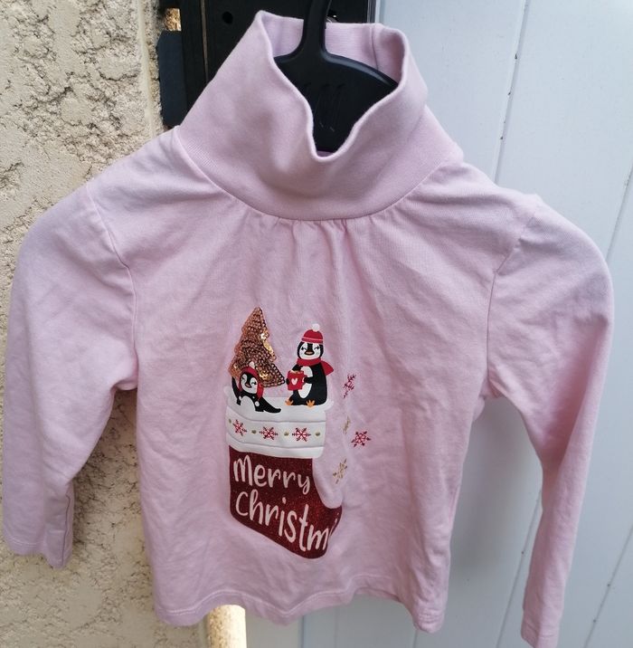T-shirt col roulé Noël taille 3 ans