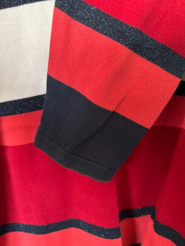 Pull Tommy Hilfiger Femme – Col V – Rayé Rouge/Blanc/Bleu – Taille XL - photo numéro 5