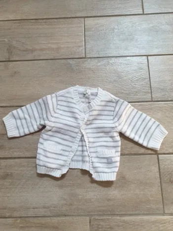 Gilet à rayures 1 mois