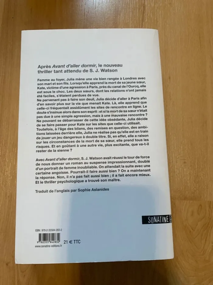 Livre S.J. Watson - photo numéro 2