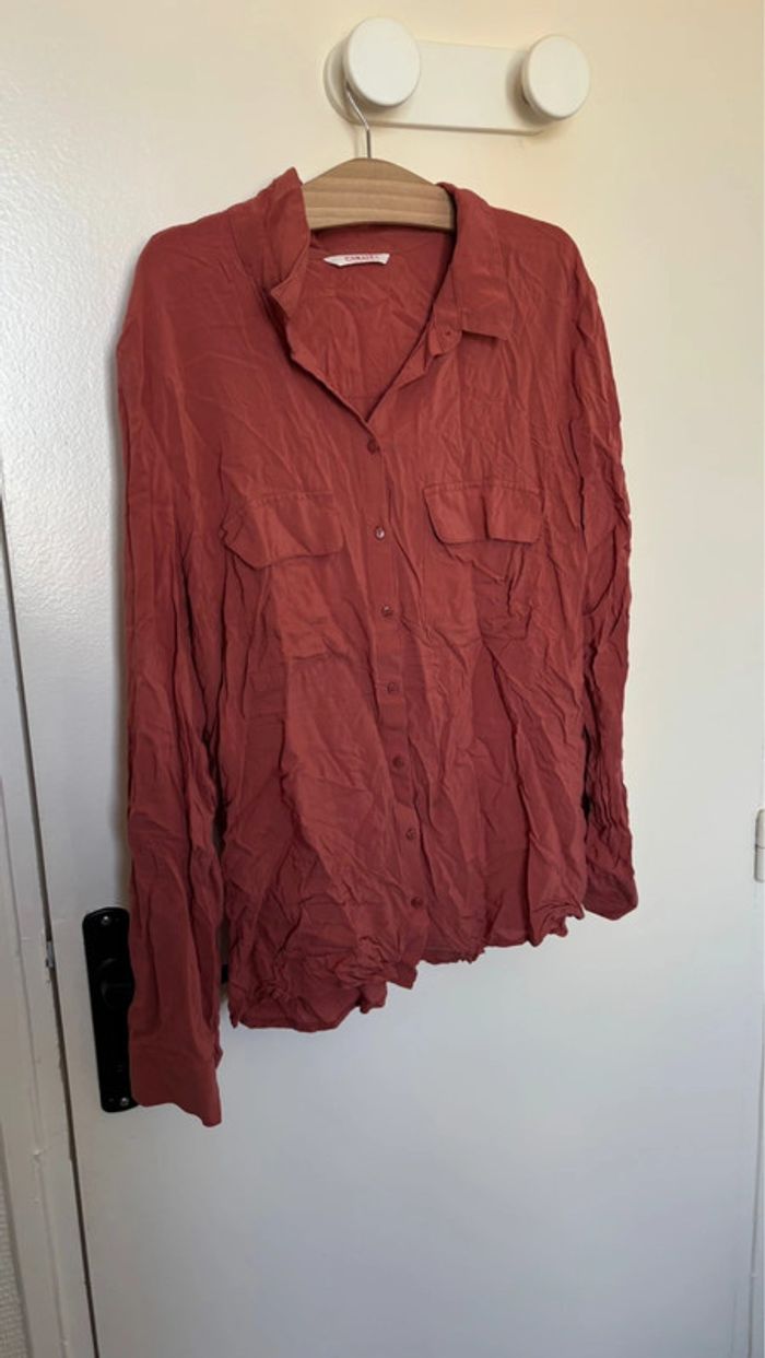 Chemise fluide saumon taille 44 en bon état Camaïeu - photo numéro 2