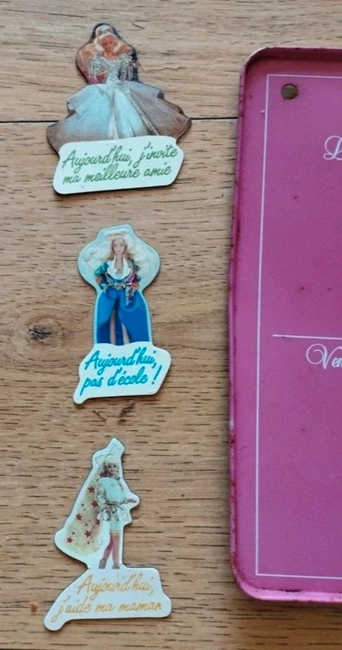 Lot planning et magnets hebdomadaire Barbie Mattel rétro année 80 vintage - photo numéro 7