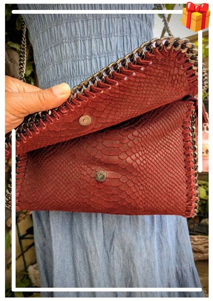 👜 Sac bordeaux en cuir véritable – Made in Italy 🇮🇹 - photo numéro 5