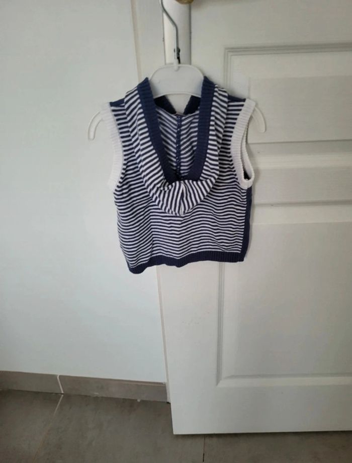 Gilet sans manche garçon grain de blé 12 mois - photo numéro 3