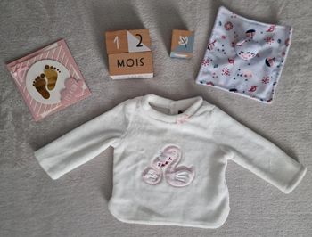 Pull blanc cygne - 12M- Sergent Major (TBE)