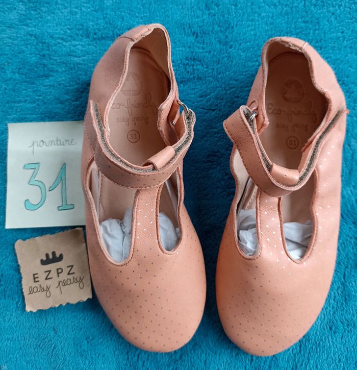 Ballerines cuir Plumetis Easy Peasy T.31 Neuves