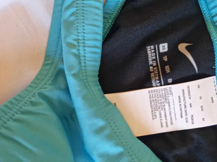 Maillot de bain bikini 2 pièces bleu turquoise et blanc Nike bandeau taille S 36 - photo numéro 6