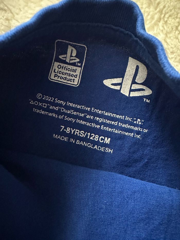 T-shirt bleu manches courtes PlayStation taille 128 cm tres bon état - photo numéro 4