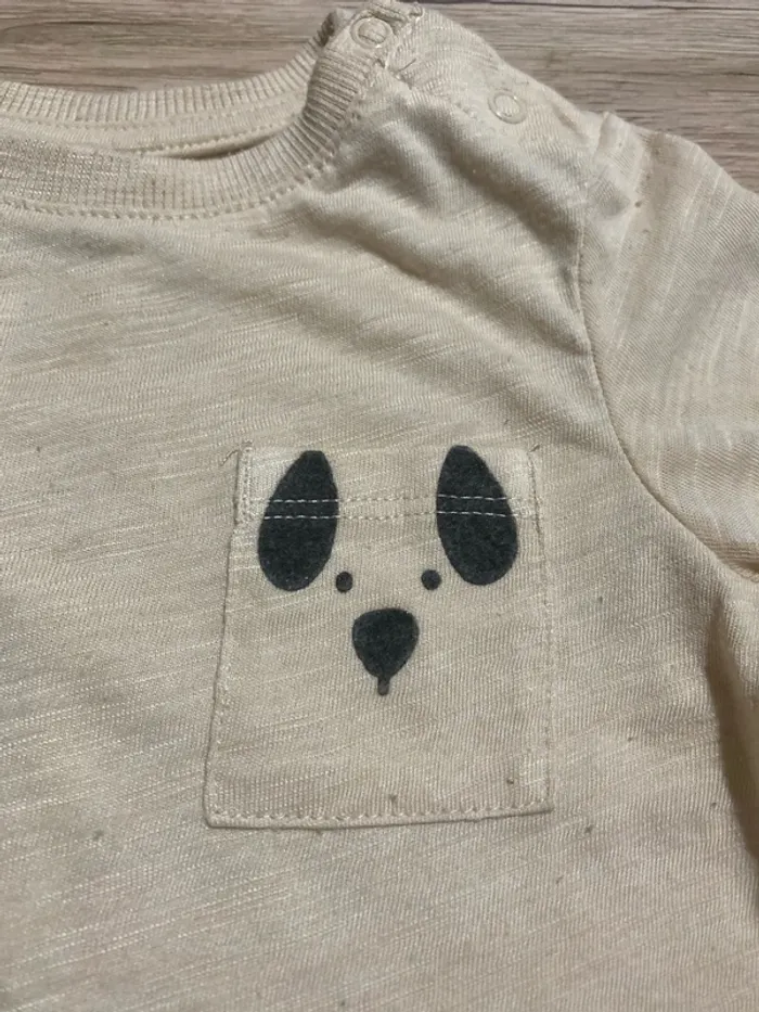 Tee-shirt chien manche longue mi-saison bébé garçon 6 mois Kiabi - photo numéro 2