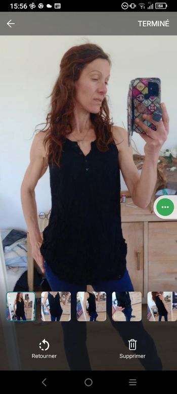 Débardeur femme 38 noir type tunique- Cache Cache c72
