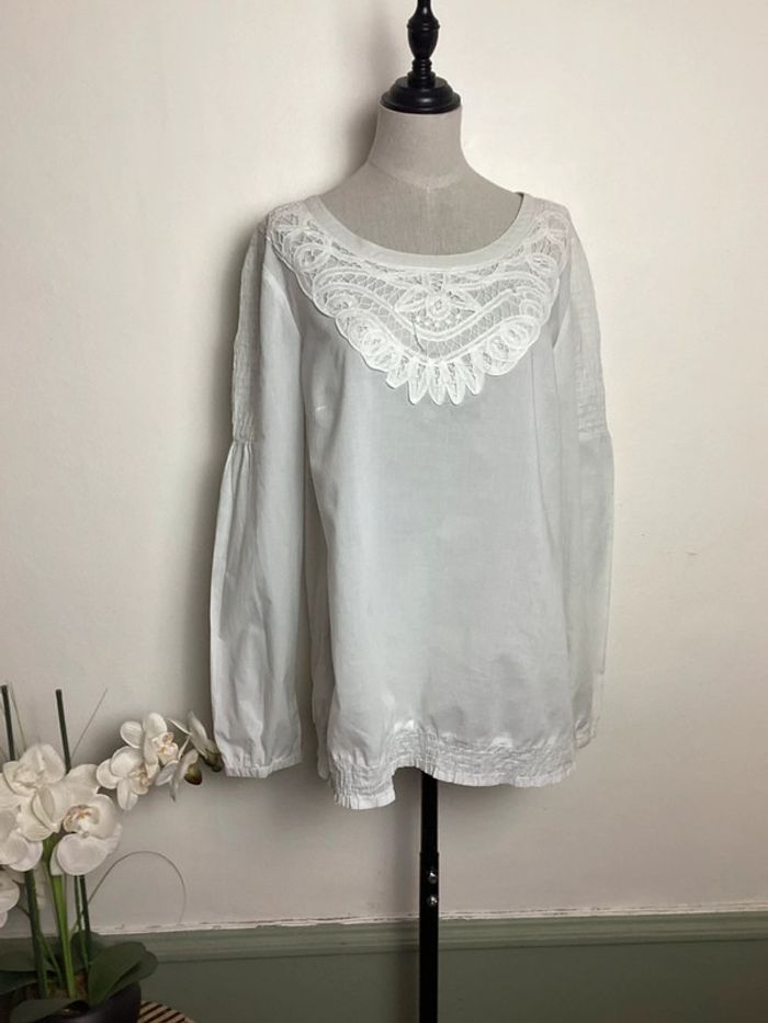 Blouse blanche brodée Esprit 42