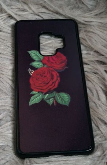 Coque Samsung Galaxy S9 (fleurs roses rouge)