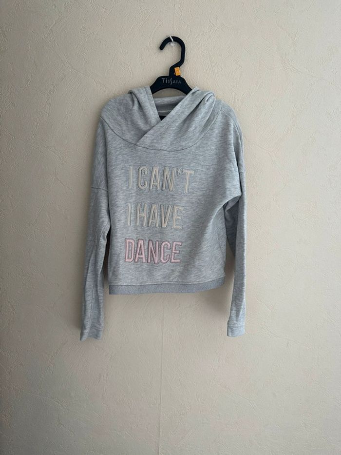 Sweat à capuche croc top en coton grise imprimée fille 10 ans