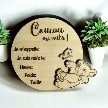 Rond en bois naissance Simba