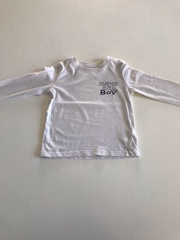 T-shirt blanc Super little boy 2 ans
