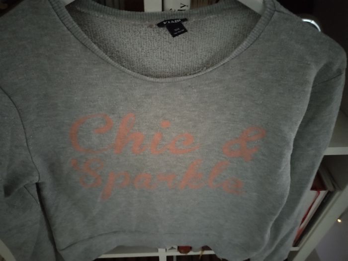 Pull gris pailleté court "Kiabi" en très bon état 👌🏻 - photo numéro 4