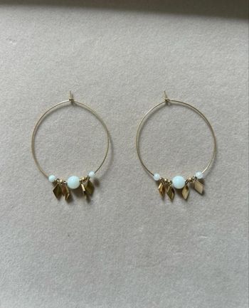 Boucles d’oreilles anneaux perles 