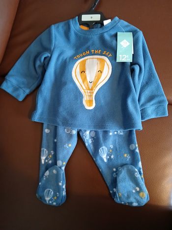 pyjamas garcon en polaire 9 mois 71 cm