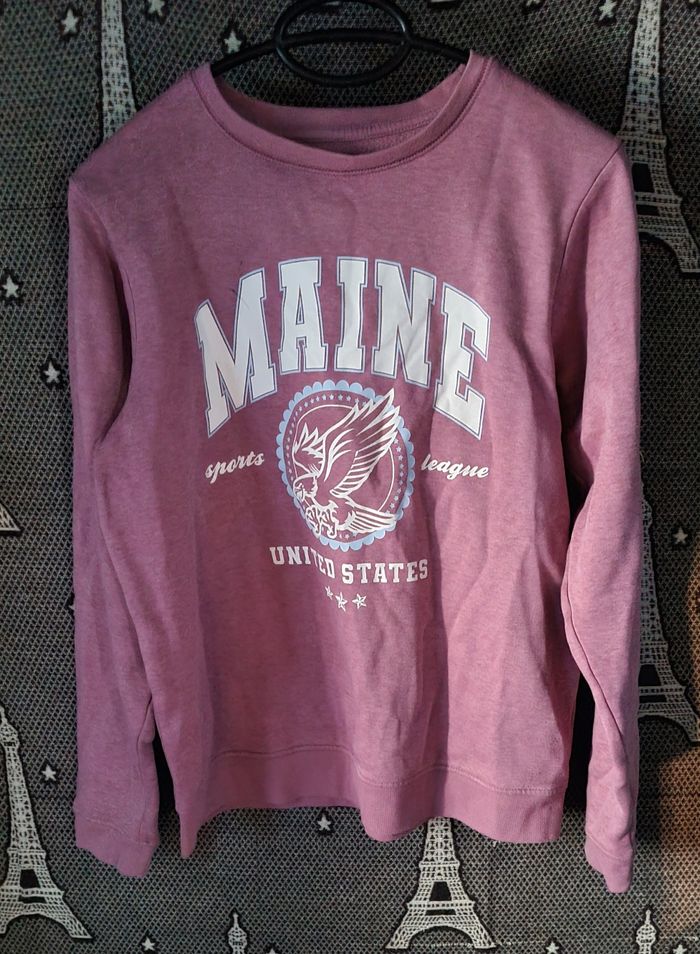 Sweat rose avec écriture 14-15ans