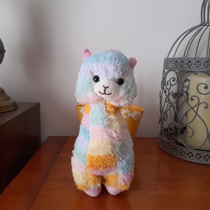 Peluche-doudou "Petit Lama/Alpaga" arc-en-ciel - photo numéro 8