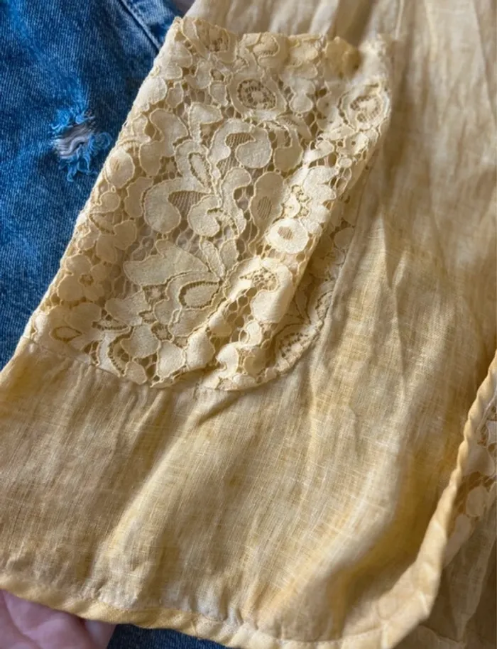 Veste jaune dentelle made in Italy été - photo numéro 4