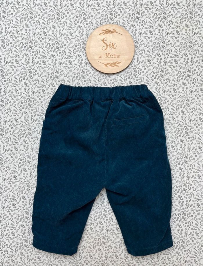 Pantalon velours bleu marine Bouchara 6 mois - photo numéro 5