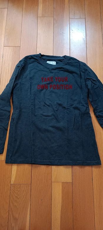 T-shirt manches longues gris take your own position Zara kids 10 ans