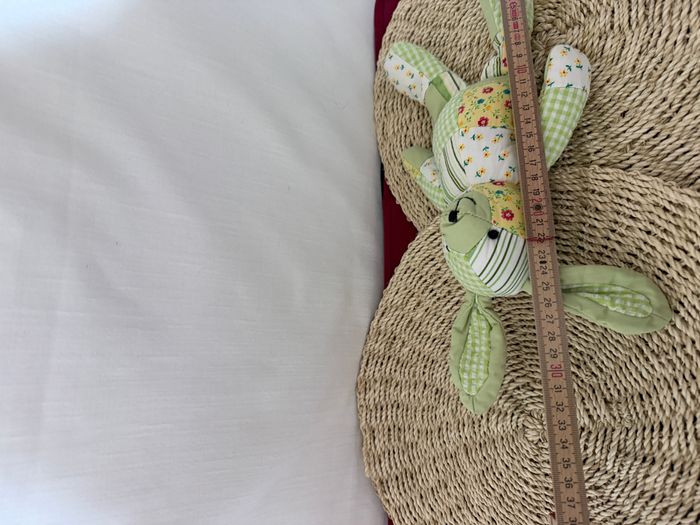 LAPIN MAXITA DOUDOU VERT IMPRIME VICHY ET FLEURS RAYE - photo numéro 4