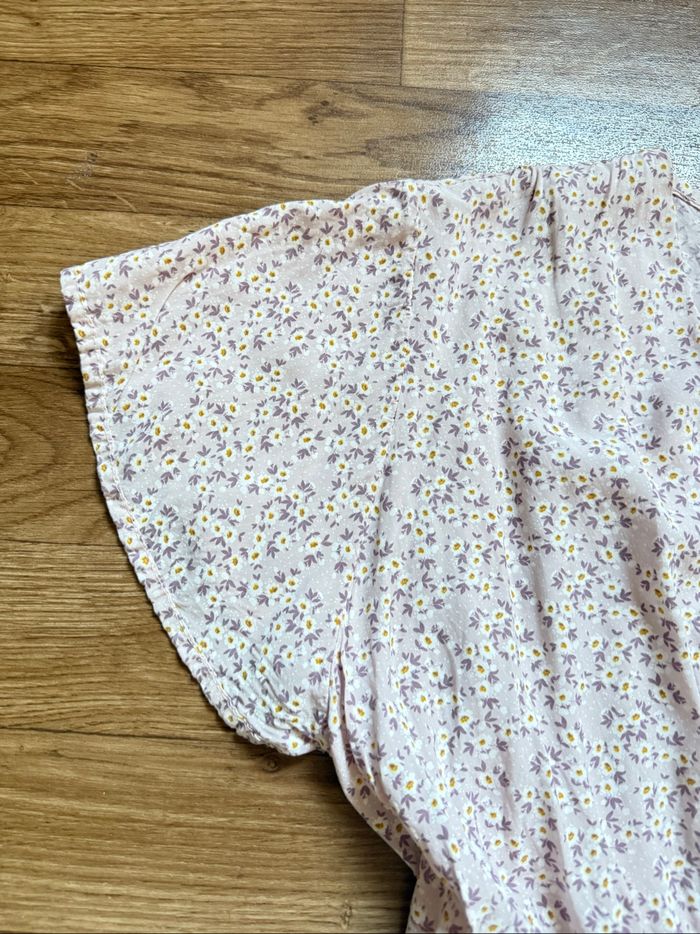 Robe Évasée Fleurie Neuve en Coton Lila - photo numéro 3