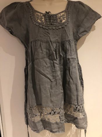 Tunique grise longue Made in Italy taille S