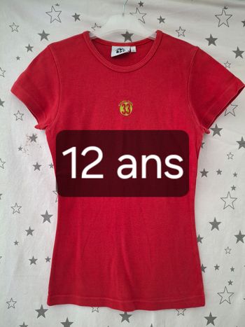 Tee-shirt rouge avec impression dans le dos 12 ans Trente trois