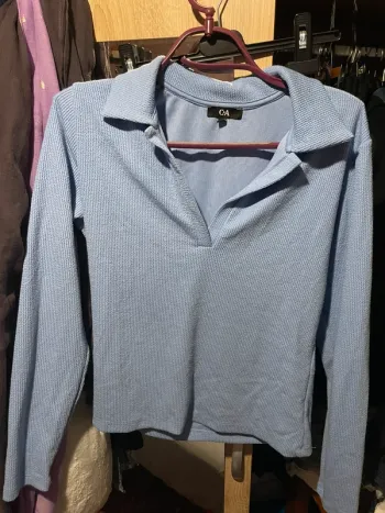 Polo femme bleu clair