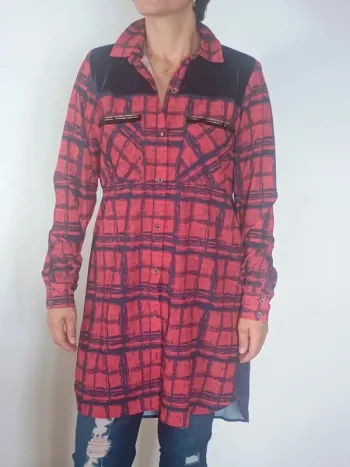 chemise longue motif ecossais M