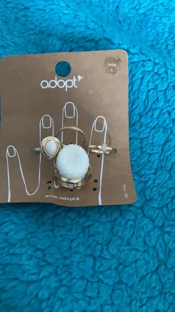 Lot bague blanche taille l