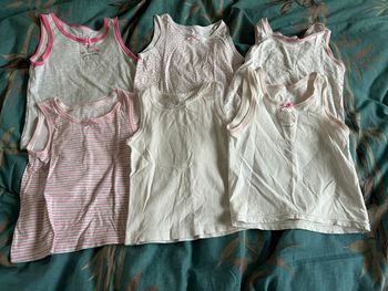 Lot de 6 tricot de peau / débardeur primark 4 ans / 5 ans