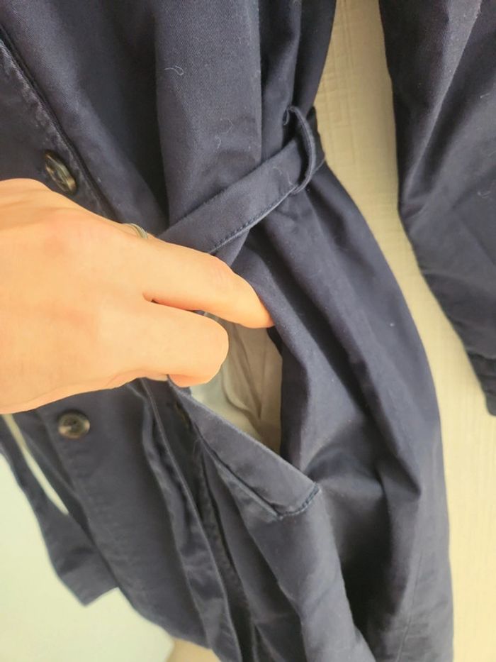 Trench coat bleu marine Zara 14 ans 164 cm - photo numéro 6